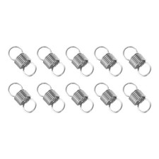 Extension Spring 10Pcs, Wire Diameter 0.02" OD 0.24" Free Length 0.6" Silver