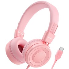 Upgrade USB Type C Kids Headphone for School, 94dB Safe Volume Limited, HD St...