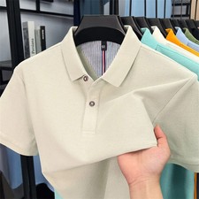 100 Percent Pure Cotton Short Sleeve Polo Shirt High Quality Brand Solid Color