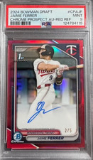 2024 Bowman Chrome Draft Prospect Jaime Ferrer 1st Red Refractor Auto 2/5 PSA 9