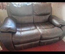 Brown Leather 2-Seater Reclining Sofas