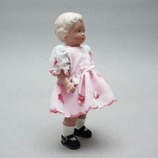 Schildkröt Bambola Classico Ursel 24 Um 1980 Rosa Vestito Con Fiori 1.29AIO