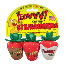 Yeowww Catnip Strawberry Cat Toys 3 Pack