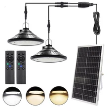 Solar Pendant Light, Solar Shed Light Indoor Outdoor, 4 Modes 120° Adjustab