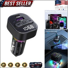Bluetooth 5.3 FM Transmitter Car Adapter with Fast Charging  Hands-Free Calling