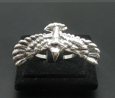 Schlichter Sterling Silber Ring echt massiv 925 Adler Top Qualität Handarbeit