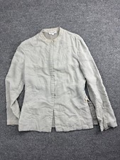 Vintage Giorgio Armani Le Collezioni Jacket Women's 4 Beige Zip Up Linen Flax