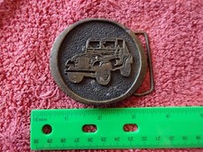 Vintage Jeep Wrangler Belt Buckle Brass round