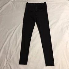 Leggings Athletic Pants Women's Small Black Hook & Eye Closure in Front