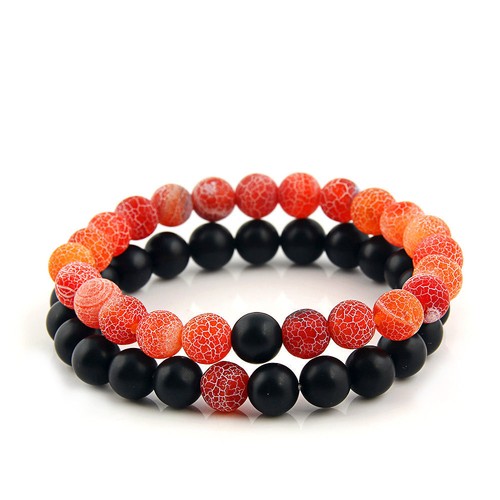 2 Distance Bracelets for Lovers Couples Matching Gift Matte Agate 8mm Bead Stone - Picture 72 of 131