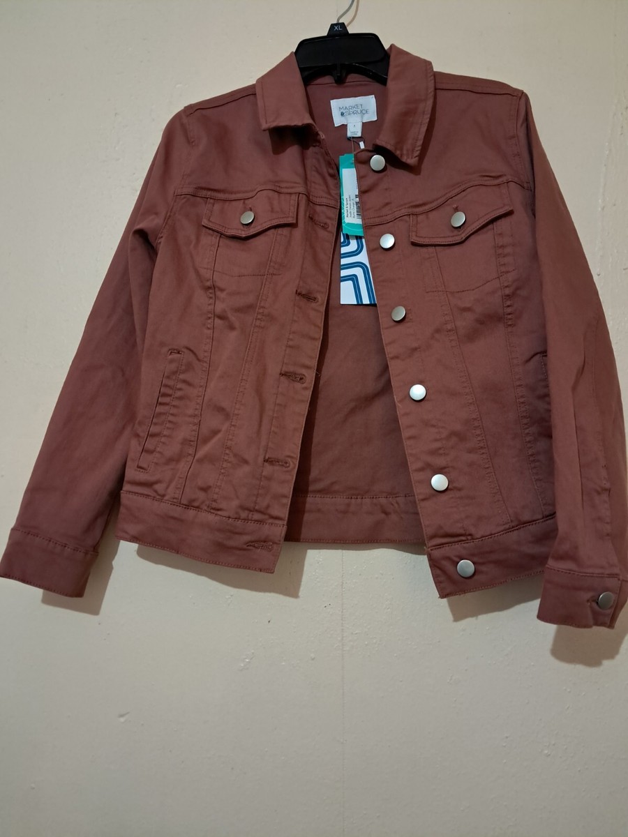 Market Spruce S Jean Denim Jacket Color Burnt Orange