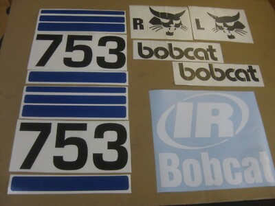 Decal Sticker Graphics Kit for Bobcat 753 Skid Steer - Blue