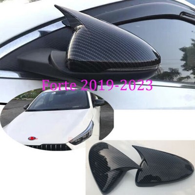 For Kia K3 Forte 2019-2023 Exterior OX Horn Carbon Fiber RearView Mirror Cover