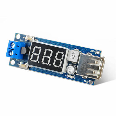 2-in-1 DC Voltmeter & 5V 2A USB Charger Buck Converter Module 4.5V-40V Input