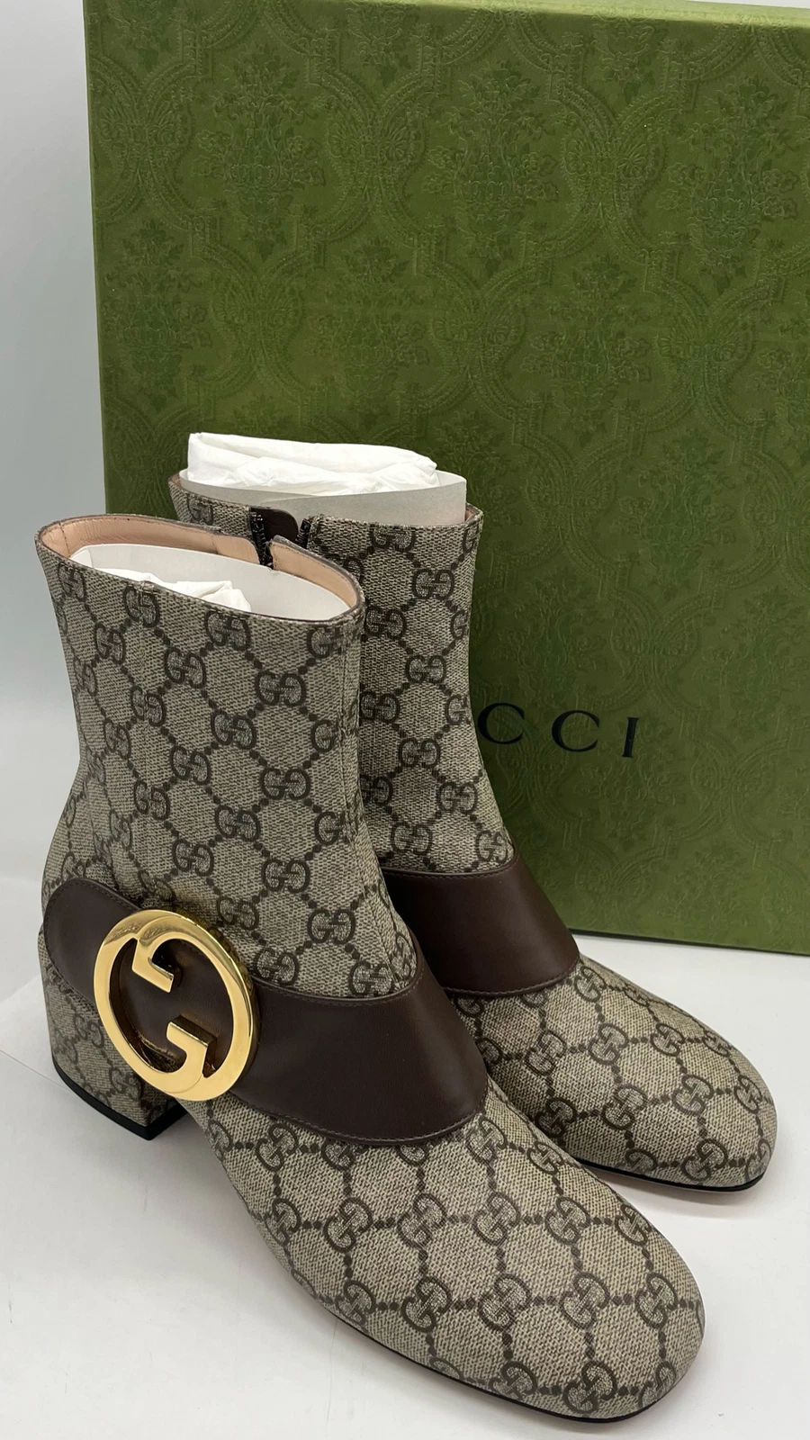 Bottines beige enfant Gucci GG Supreme monogramme Malaga taille 38