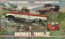 1982 Ford RANGER Red White Pickup Truck Centerfold Vintage Ad 