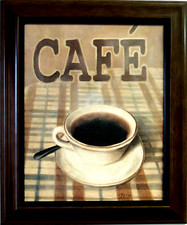 CAFE COFFEE PICTURE KITCHEN FRAMED PRINT 8X10