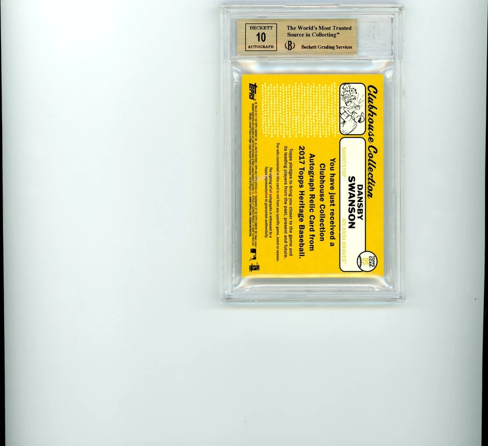 Dansby Swanson 2017 Topps Heritage Clubhouse Collection Auto /25 Rookie ! - Image 2 of 2