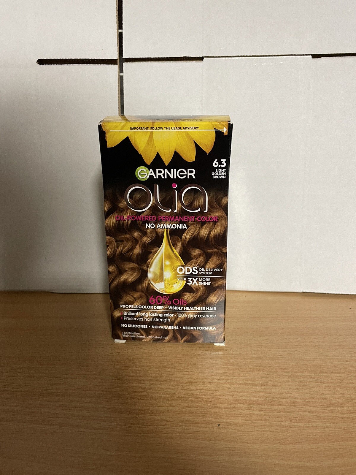 Garnier Olia Permanent Brilliant Color 0% Ammonia 60% Oil 6.3 Light Golden Brown