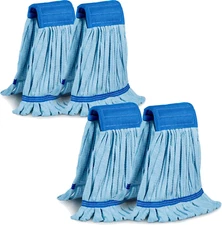 4 Pack - Large Microfiber Tube Mop 400GSM - Heavy Duty Industrial Wet Mop Head R
