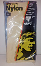 NEW 1970s Men's Jockey Sz 30 Nylon Tricot Brief Thorobred Nude Beige Vintage