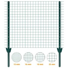 Zaunset Volierendraht Gartenzaun Drahtzaun Zaun Komplett-Set Zaun-Pfosten Grün