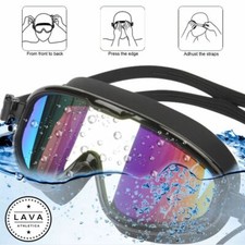 Anti-Fog UV Protection Swimming Goggles, Wide View Swim Goggles With Ear Plugs