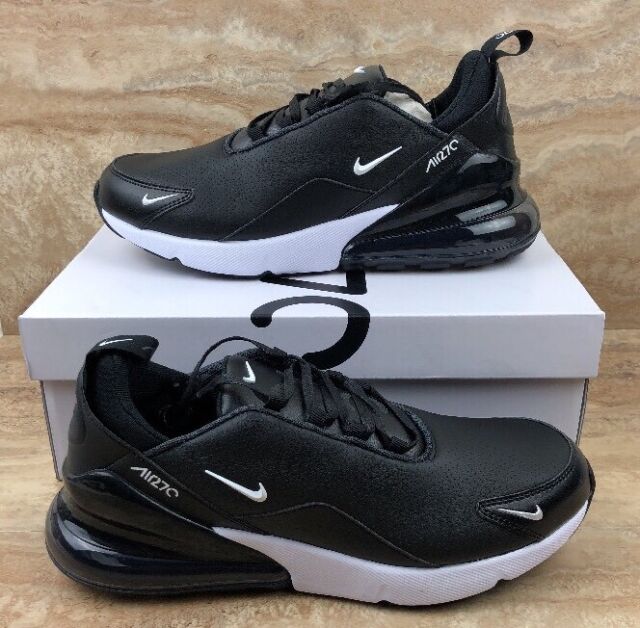Nike Air Max 270 Premium Leather Shoes Black White Anthracite Sneakers | eBay
