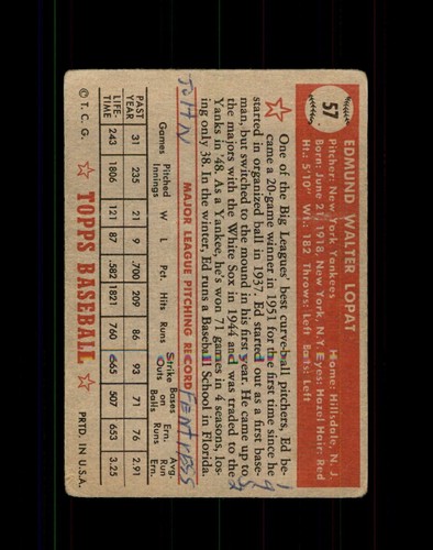 1952 TOPPS SET BREAK 1-310 U-PICK  MIXED CONDITION EXMINT TO FAIR/POOR GRADES - Picture 43 of 319