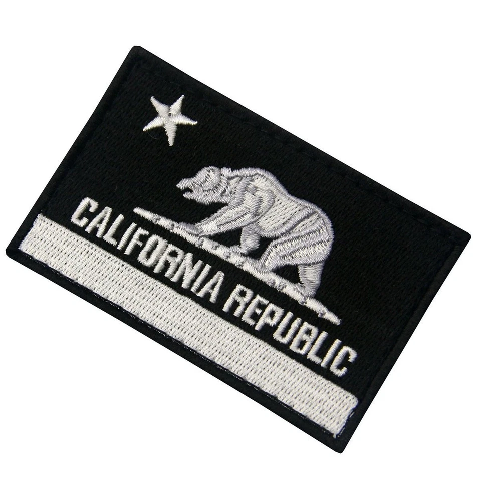 Hook&Loop Patch Applique Embroidered Back Biker patches Fastener California - Image 4 of 4