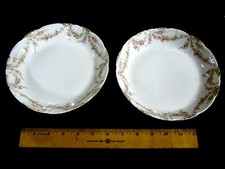 Set of 2 Vintage ELITE FRANCE LIMOGES Soup/Salad Bowls Rose/Gold Pattern 7 1/2"