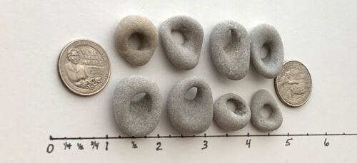 8 Natural Holey Beach Rocks Hag Fairy Stones Adder Wish large1/4" Hole Bead#J US - Picture 11 of 16