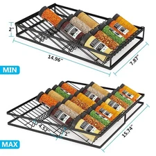 Expandable 3-Tier Spice Rack Drawer Organizer (7.87 to 15.74" w) (Black) HO-L083