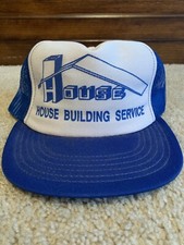 Vintage House Building Service Snapback Trucker Hat Mesh Made In The USA