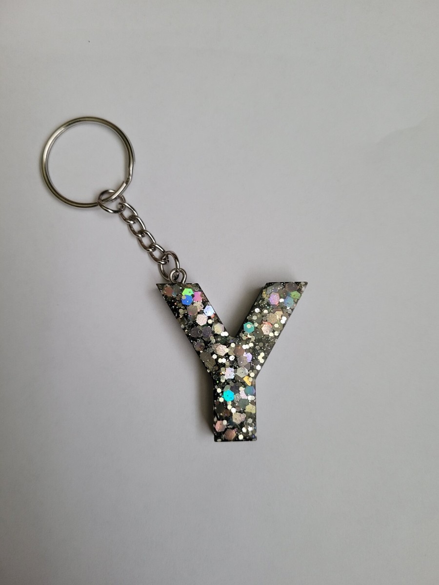 Handmade Resin Initial Letter Y Keychain