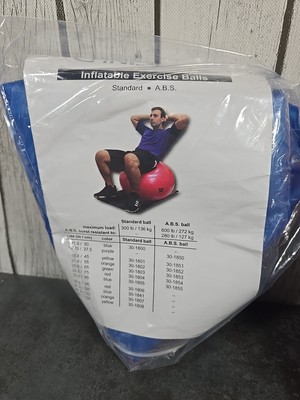 CanDo Inflatable Exercise Ball  Blue 11.8'' Durable Thick Non-Slip Stability 