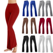 Womens Bootcut Yoga Pants Bootleg Flared Trousers Workout Casual Stretch Pants