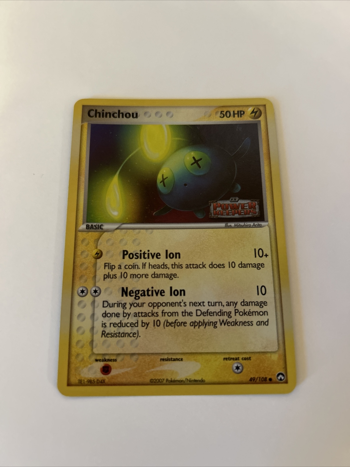 Pokemon TCG 49/108 Chinchou Power Keepers Reverse Holo Lightly Played