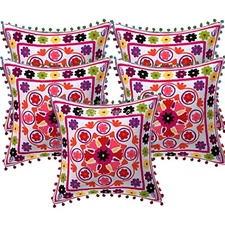 Suzani Cushion Cover Boho Throw Ethnic Pillow Case Hippie Gypsy Home Decor