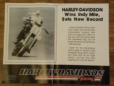 HARLEY XR750 Racing POSTER Scott PARKER sets a record time at the 1985 INDY mile
