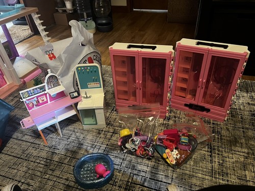 Barbie Dream House Plus Bags & Bags Of Accessories Pool Slide 18 Dolls Pets MORE - Picture 4 of 13