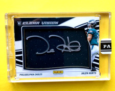 Jalen Hurts Rookie Patch Auto 10/10 2020 Panini Clear Vision Encased RPA Eagles