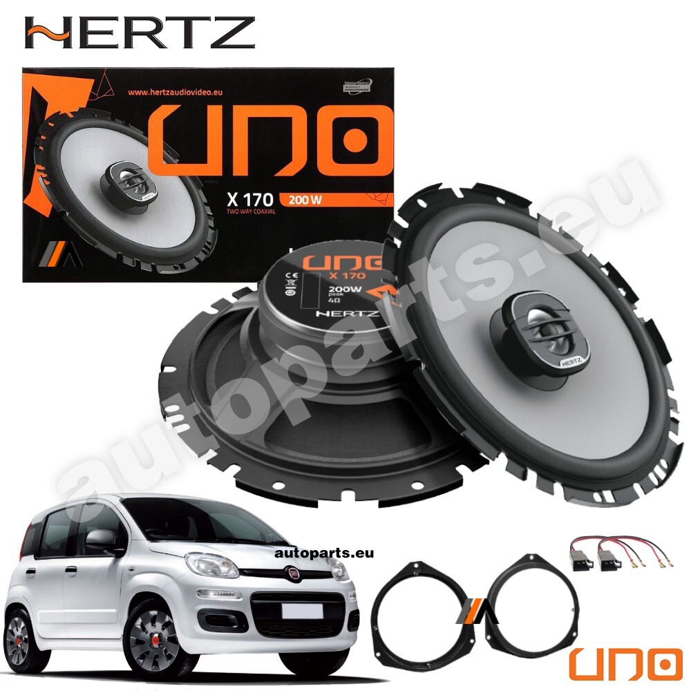 Kit 2 Casse Altoparlanti Hertz X170 Anteriori per Fiat Panda dal 2012 200W