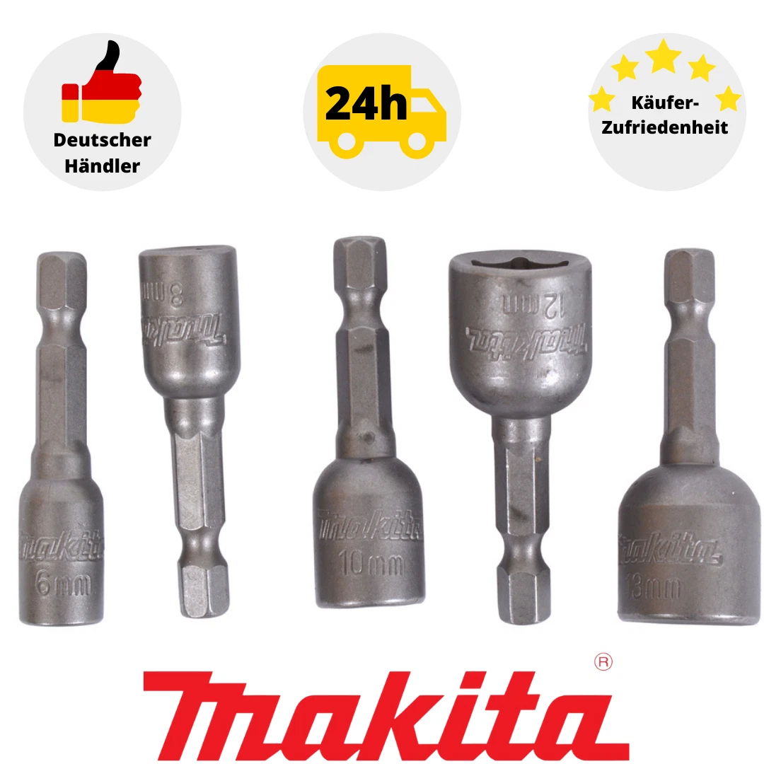 Makita B-39154 Steckschlüssel-Set magnetisch SW6/8/10/12/13 1/4