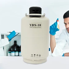 10L Liquid Nitrogen Tank, Cryogenic Container, 0.03Gal/Day Evaporation, Portable