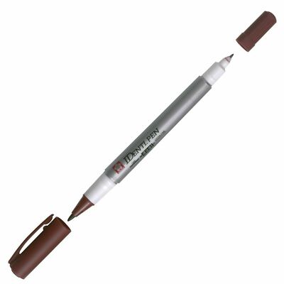 Sakura Identi-pen Double Tip Permanent Marker, Fine/Ex Fine, Brown, Pack of 1
