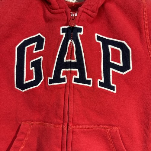 Baby Gap Jacket Youth Size 5 Red Zip Up Lined Pockets Hoodie - Picture 2 of 4