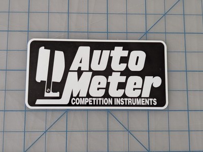 Auto Meter Racing Sticker Decal - Black and White Monochromatic