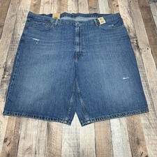 Levis 469 Denim Shorts Mens 48 Blue Loose Straight Light Wash Faded NWT