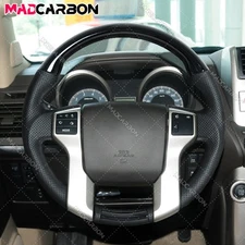 Piano Black Steering Wheel Black Leather Fit 10+ Toyota 4Runner Tacoma Tundra